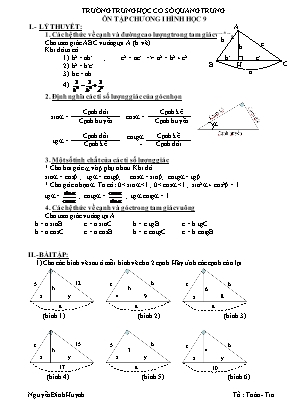 Đề cương ôn tập Chương I Hình học 9 - Trường THCS Quang Trung